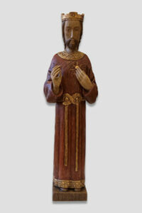 Statue Sacré Cœur Bois 20,5 cm – Polychromé rouge