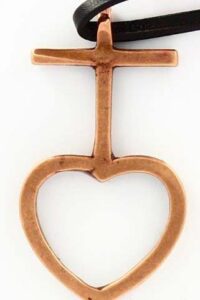 CROIX BRONZE SACRE COEUR 4 CM