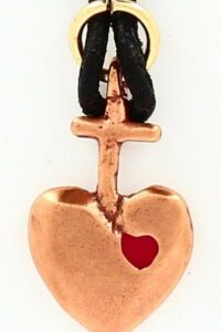 PENDENTIF COEUR BRONZE EMAILLE
