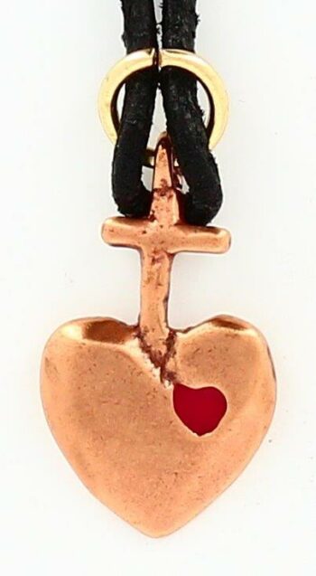 PENDENTIF COEUR BRONZE EMAILLE
