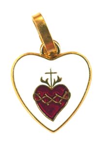 Médaille grand cœur liturgique métal doré